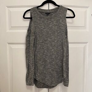I Heart Ronson Charcoal Cold Shoulder Long Sleeve Tee
